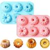 Zyren Mini Ciambelle in Silicone, 2 Pezzi Stampo per Dolci a Spiral, Teglie da Forno con Rivestimento Antiaderente, Tortiera Piccola per Biscotti, Bagel, Muffin, 12 Mini Cavità, Diametro 6 cm