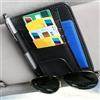zorvixal 12.5 × 15.5cm Porta Carte Patente per Visiera Parasole Auto, Organizer in Pelle PU con Fessura, Nero - per Scheda Occhiali Carta