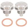 Buachois 2 Pezzi Tappo Scarico Olio Magnetico M18x1.5 per Motore, Tappo Dado Coppa Olio in Acciaio Inossidabile con Guarnizione Rame DP007, Ricambio Auto e Moto per Cambio Olio