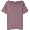 VERO MODA Top Basic Elasticizzato a Manica Corta con Scollo a Barca da Donna Panda
