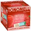 Bonomelli - Infusi Fruttosi, Lampone e Ribes Rosso, Confezione da 12 filtri, Gusto Rinfrescante e Lievemente Acidulo, Infusione a Caldo e a Freddo, Ingredienti 100% Naturali (24g)