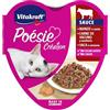 Vitakraft Poésie Création, alimento umido gatto, con manzo, con carota, in squisita salsa, per gatti adulti, senza l'aggiunta di zuccheri e minerali (15x 85g)