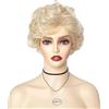 GNIMEGIL Parrucca bionda dorata più chiara anziane corta riccia | Cosplay Halloween costume nonna fibra sintetica