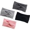 Jinsion 4 Pezzi Fasce per Capelli Donna, Fascia Capelli Invernale, Elastica Turbante Fascia da Donna, Fasce per Capelli Donna Larghe in Cotone, Fasce Capelli Cerchietto a Croce per Yoga, Corsa, Allenamento