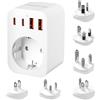 Carehabi Adattatore Universale Da Viaggio, Adattatore Presa Inglese Con USB-A/TYPE-C, Adattatore Presa Americana Di Tipo g/b/i/a/m/d Adattatori Da Viaggio Per Regno Unito/Stati Uniti