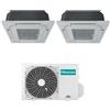 Hisense CONDIZIONATORE HISENSE DUAL SPLIT CASSETTA A 4 VIE 9000+18000 BTU INVERTER 3AMW72U4RJC A++