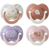 Tommee Tippee Ciuccio Ultimate Fit, 6-18 mesi, confezione da 4, tettarella ortodontica per neonati, design simmetrico, in silicone privo di BPA, collezione Club House