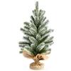 FANTASK 50 cm Albero di Natale artificiale, Piccolo Albero di Natale con Neve, 55 Rami e Base, Albero da Tavolo per Decorazione Natalizia, Verde