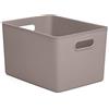 TATAY Cestino Portaoggetti Plastica 22 L Baobab | Scatola Organizzatrice | Manici Integrati | Design Compatto e Versatile | Plastica Senza BPA | 29,4 x 38,5 x 23 cm, Taupe