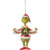 Enesco Decorazione per albero di natale, Grinch con ghirlanda Jim Shore 10x4xH13 cm
