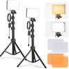 NEEWER BASICS Kit di Illuminazione a Pannello Luce Video LED, 2pz Luci da Studio Portatili Dimmerabili Bicolore con Stativi e Filtri, 3200K~5600K CRI95 750lux per Fotografia Video Streaming Live, BP66