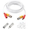 QUARKZMAN Cavo Video E Alimentazione BNC, 3m/10ft Cavo Tutto-In-Uno Per Telecamere Di Sicurezza Cavo Di Estensione DC Per Installazione Di Sistema CCTV DVR Plug & Play, 1 Set Bianco