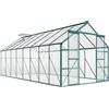 Outsunny Serra da Giardino con Porta scorrevole e Finestre regolabili a 5 livelli, in Metallo e Alluminio, 244x500x216cm, Verde | Aosom Italy