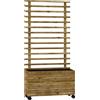 Outsunny Fioriera Verticale con 4 Ruote e Traliccio per Piante Rampicanti in Legno, 76x30x155 cm, Color Legno | Aosom Italy