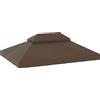 Outsunny Copertura per Gazebo da Giardino 3x4 m a 2 Livelli in Tessuto Oxford 600D con Fori di Drenaggio, Caffè | Aosom Italy