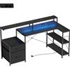 HOMCOM Scrivania Gaming con Spazi Portaoggetti e 2 Supporti per Monitor, in Legno e Acciaio, 165x80x91.5 cm, Nero | Aosom Italy