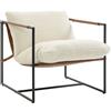 HOMCOM Poltrona salotto, imbottita in tessuto bouclé, ampia seduta e struttura in acciaio, 77x91x80cm, Crema | Aosom Italy
