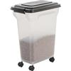 Iris Ohyama, Contenitore per Crocchette, 20L/7.5kg, Nero, Ermetici, Contenitore per Alimenti in Plastica con Coperchio, con Ruote, Per Cibo per Gatti, Cani, Cibo secco, Dolci, Scatola, ATS-M
