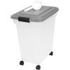 Iris Ohyama, Contenitore per Crocchette, 45L/15kg, Grigio, Ermetici, Contenitore per Alimenti in Plastica con Coperchio, con Ruote, Per Cibo per Gatti, Cani, Cibo secco, Dolci, Scatola, ATS-L