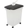 Iris Ohyama, Contenitore per Crocchette, 45L/15kg, Nero, Ermetici, Contenitore per Alimenti in Plastica con Coperchio, con Ruote, Per Cibo per Gatti, Cani, Cibo secco, Dolci, Scatola, ATS-L