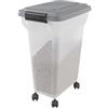 Iris Ohyama, Contenitore per Crocchette, 20L/7.5kg, Grigio, Ermetici, Contenitore per Alimenti in Plastica con Coperchio, con Ruote, Per Cibo per Gatti, Cani, Cibo secco, Dolci, Scatola, ATS-M