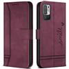 Bravoday Cover per Redmi Note 10 5G / Redmi Note 10T 5G / Xiaomi Poco M3 PRO 5G, Flip Custodia in Pelle PU Portafoglio Custodia per Redmi Note 10 5G / 10T 5G / Poco M3 PRO 5G, Vino Rosso