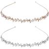 SYEYCW 2 coroncine da sposa in argento con cristalli, fascia per capelli da sposa, coroncine con fiori e strass, corone per capelli, lussuose e scintillanti, accessori eleganti per donne, matrimoni