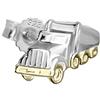 NKlaus singolo orecchio camion borchia 925 argento rodiato bicolore 9 * 7 mm orecchino d'argento uomini 4848