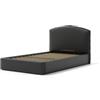 Letto piazza e mezza contenitore moon in ecopelle nero 120x190 cm