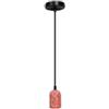 Lampada a sospensione cemento rossa 1,5 mt, e27