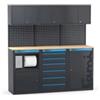 Fami Arredamento modulare per officina fami linea 391 con modulo di servizio, cassettiera e armadio 1 anta in lamiera antracite 182,4x49,5x190 cm