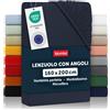 Blumtal lenzuolo con angoli Matrimoniale: 160x200x30cm - Pacco da 1 - lenzuolo Matrimoniale con angoli in microfibra - certificato Oekotex in Dark Ocean Blue - Blu