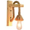 TONGNIDA Lampada da Parete in Corda di Canapa Vintage, Lampada da Parete Industriale per Interni E27 (kaki)