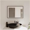 Parama Specchio led 70x100cm con cornice nero opaco luce calda, neutra, fredda antiappannamento e reversibile | Sargas