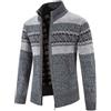 Giacca Maglione Uomo Invernale Pile Spesso Zip Colletto Coreano Casual