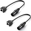 NEEWER Cavo DMX da 3 Pin XLR Maschio a RJ45 Femmina, 2pz, Adattatore da RJ45 a XLR 3 Pin Connettore XLR Solo per Tubo Luce RGB TL60 NEEWER e Controller di Illuminazione Console DMX512, 35cm, NC005