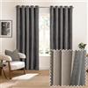 furn. Verso Coppia Di Tende Oscuranti Con Occhielli - Tende In Pelle Scamosciata Reversibili Con Anello Superiore Che Bloccano La Luce (Carbone - 168x183cm)
