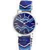 Excellanc Orologio da donna con cinturino in acciaio inox, Ø 36 mm, motivo colorato, stampa analogico, al quarzo, 1700060, Blu, azzurro, bianco., cinghia