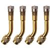 QitinDasen 4Pcs Professionale 135 Gradi Pneumatico Valvola Estensione Adattatore Kit, Ottone Pneumatico Stelo Prolunga Schrader Valvola Adattatore, con Tappo Antipolvere