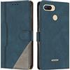 Radoo Cover per Xiaomi Redmi 6 / 6A, Custodia in PU Pelle Portafoglio Flip Chiusura Magnetica Antiurto Funzione Scomparti, con Slot Schede Supporto Pieghevole per Xiaomi Redmi 6 / 6A (Blu)