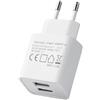 VENMON NATURALMENTE Caricatore USB da parete a 2 porte, ricarica rapida 5 V/2 A, spina di tipo C europea, adattatore USB per cellulari, tablet, cuffie - compatibile universale, certificato CE (confezione da 1)