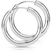 MATERIA by Matthias Wagner Orecchini a cerchio in argento 925 per uomo e donna, larghezza 2,5 mm, 8 misure, 15mm, Argento