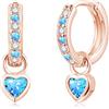 Bewenda Orecchini a cerchio in argento per donne e ragazze, orecchini a cerchio in argento Sterling 925 con ciondolo a forma di cuore, ipoallergenici, orecchini a cerchio eleganti con zirconia cubica