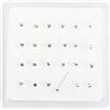 SILVER ROCK JEWELLERY Set di 24 piercing da naso in argento Sterling Aurora Boreale con artiglio, Argento sterling 925, 0.01 kg