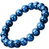 Helena Rose Jewellery Braccialetto spirituale Buddha occhio di tigre blu, pietra naturale, perline da 10 mm, elasticizzato, per uomo e donna, con confezione regalo
