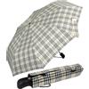iX-brella First Class Edition - Elegante ombrello tascabile - On Automatico - grande e stabile - resistente alle tempeste, Motivo a quadretti beige, 95 cm