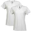 Gildan Heavy Cotton V-Neck T-Shirt, 2-Pack, Bianco, L Donna