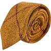 King & Priory Cravatta a quadri senape scura, tweed