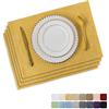 Home Brilliant Tovagliette in tessuto giallo, riutilizzabili, lavabili e resistenti al calore, per tavolo da pranzo, decorazioni da cucina, in finta lino, 33 x 48 cm, 4 pezzi, colore giallo