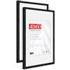 HIMEETIME® 2x Cornice per foto 40x60 cm,Legno di quercia,Nero,Passepartout 30x40cm,Cornice 40x60 con Vetro artificiale infrangibile- Cornice per Grande Quadro,Poster-Solo esposizione da parete